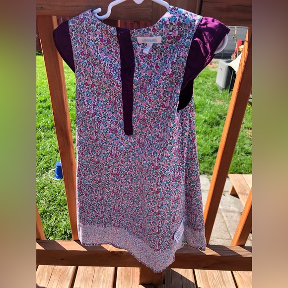 Girl’s 5T JoJo Maman Bebe purple plum and floral corduroy spring dress NWT - Picture 4 of 13